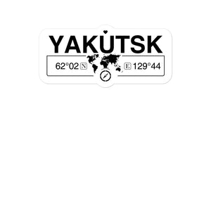 Yakutsk, Sakha Republic 2 x 5.5" Inch Stickers Gift with Map Coordinates #REF2748F6546
