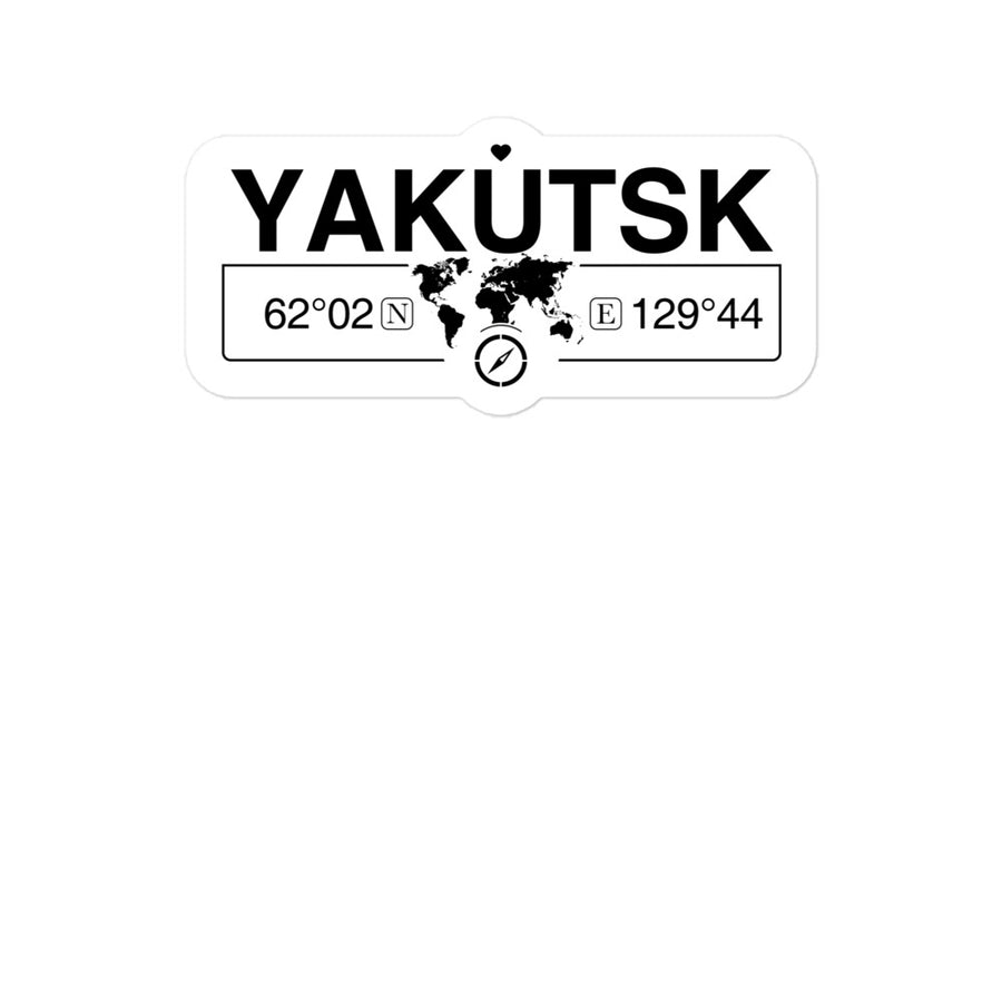 Yakutsk, Sakha Republic 2 x 5.5" Inch Stickers Gift with Map Coordinates #REF2748F6546
