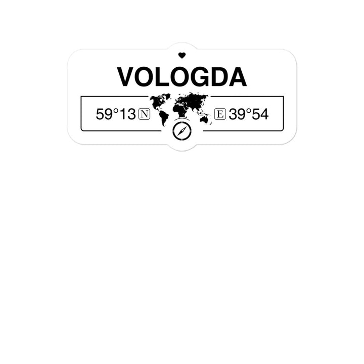 Vologda, Oblast 2 x 5.5" Inch Stickers Gift with Map Coordinates #REF2748F6546