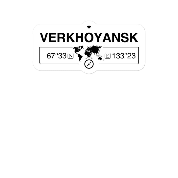 Verkhoyansk, Sakha Republic 2 x 5.5" Inch Stickers Gift with Map Coordinates #REF2748F6546