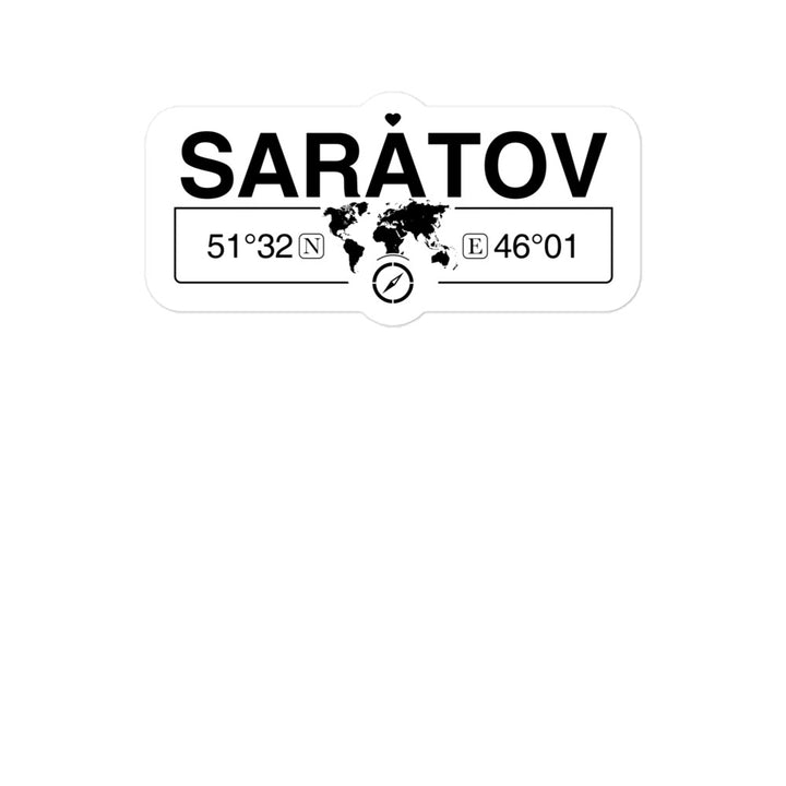 Saratov, Oblast 2 x 5.5" Inch Stickers Gift with Map Coordinates #REF2748F6546