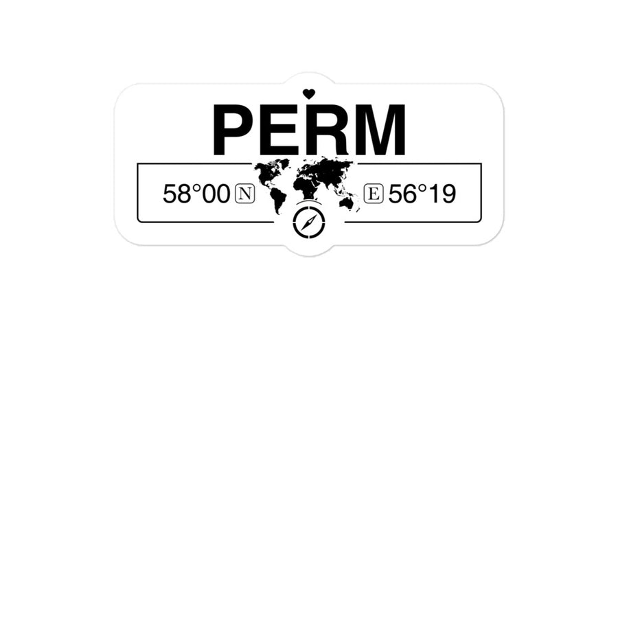 Perm, Krai 2 x 5.5" Inch Stickers Gift with Map Coordinates #REF2748F6546