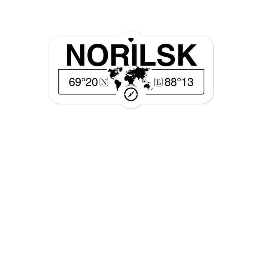 Norilsk Krasnoyarsk, Krai 2 x 5.5" Inch Stickers Gift with Map Coordinates #REF2748F6546