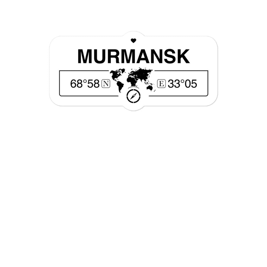Murmansk, Oblast 2 x 5.5" Inch Stickers Gift with Map Coordinates #REF2748F6546