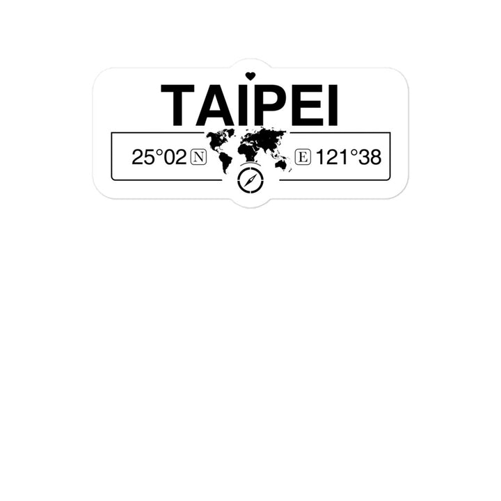 Taipei Republic of China, Taiwan 2 x 5.5" Inch Stickers Gift with Map Coordinates #REF2748F6546