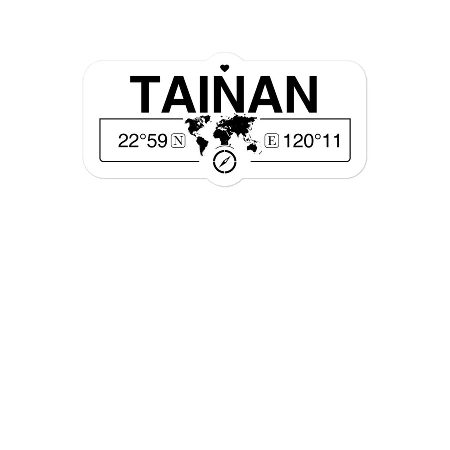 Tainan, Republic of China - Taiwan 2 x 5.5" Inch Stickers Gift with Map Coordinates #REF2748F6546