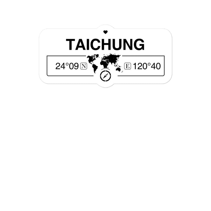 Taichung, Republic of China - Taiwan 2 x 5.5" Inch Stickers Gift with Map Coordinates #REF2748F6546
