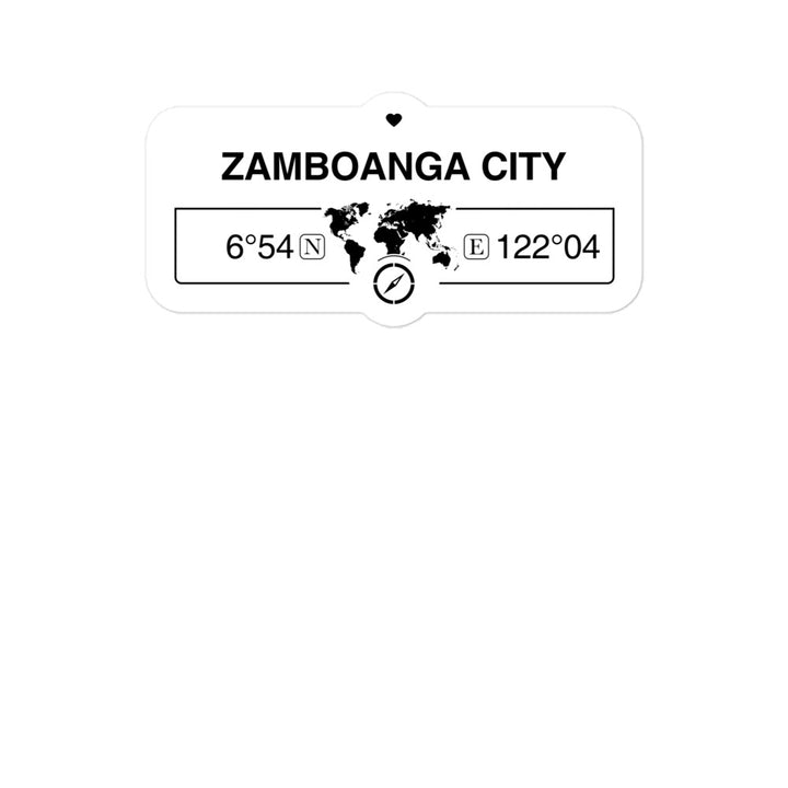 Zamboanga City, Philippines 2 x 5.5" Inch Stickers Gift with Map Coordinates #REF2748F6546
