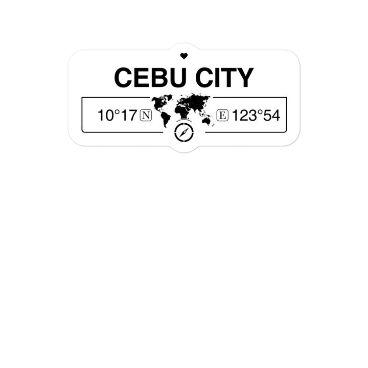 Cebu City, Philippines 2 x 5.5" Inch Stickers Gift with Map Coordinates #REF2748F6546