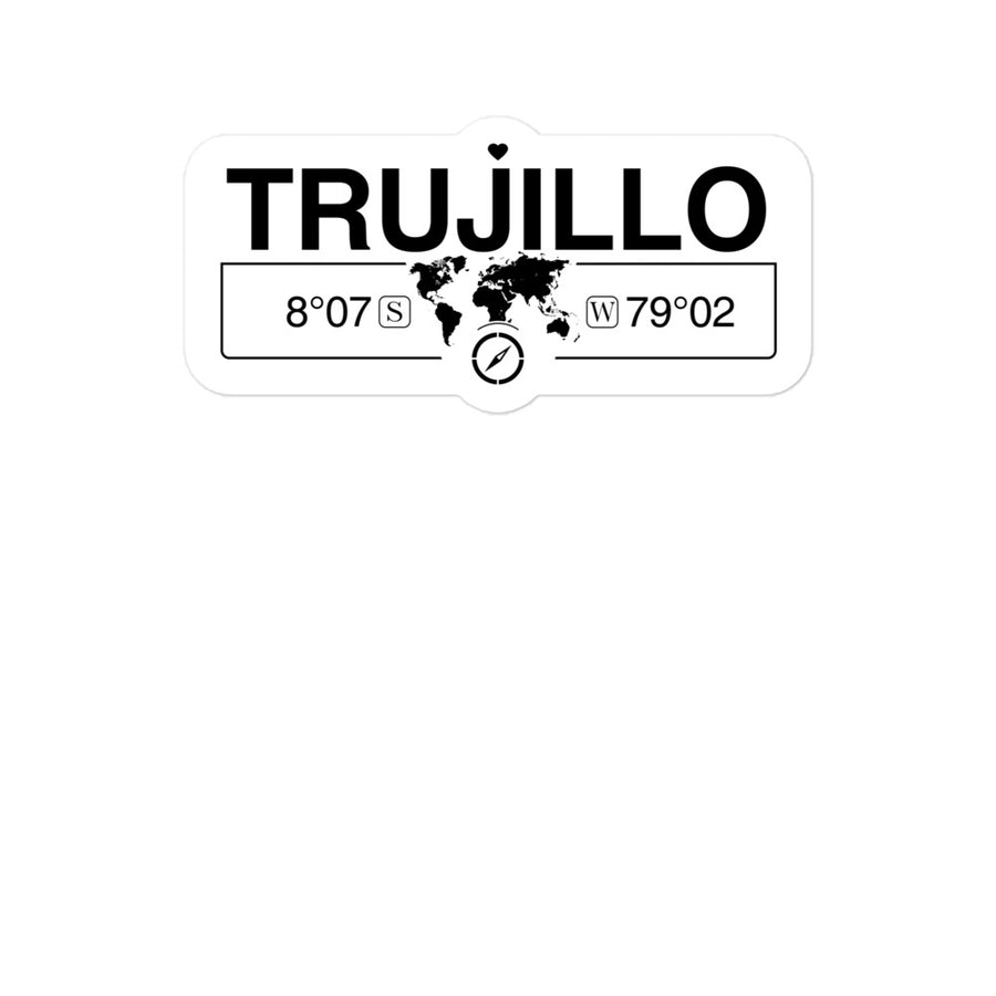 Trujillo, Peru 2 x 5.5" Inch Stickers Gift with Map Coordinates #REF2748F6546