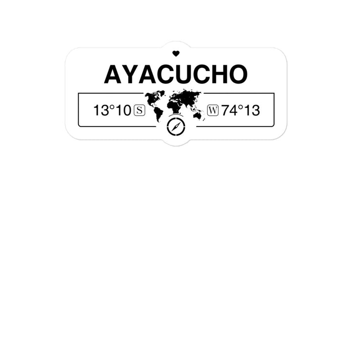 Ayacucho, Peru 2 x 5.5" Inch Stickers Gift with Map Coordinates #REF2748F6546