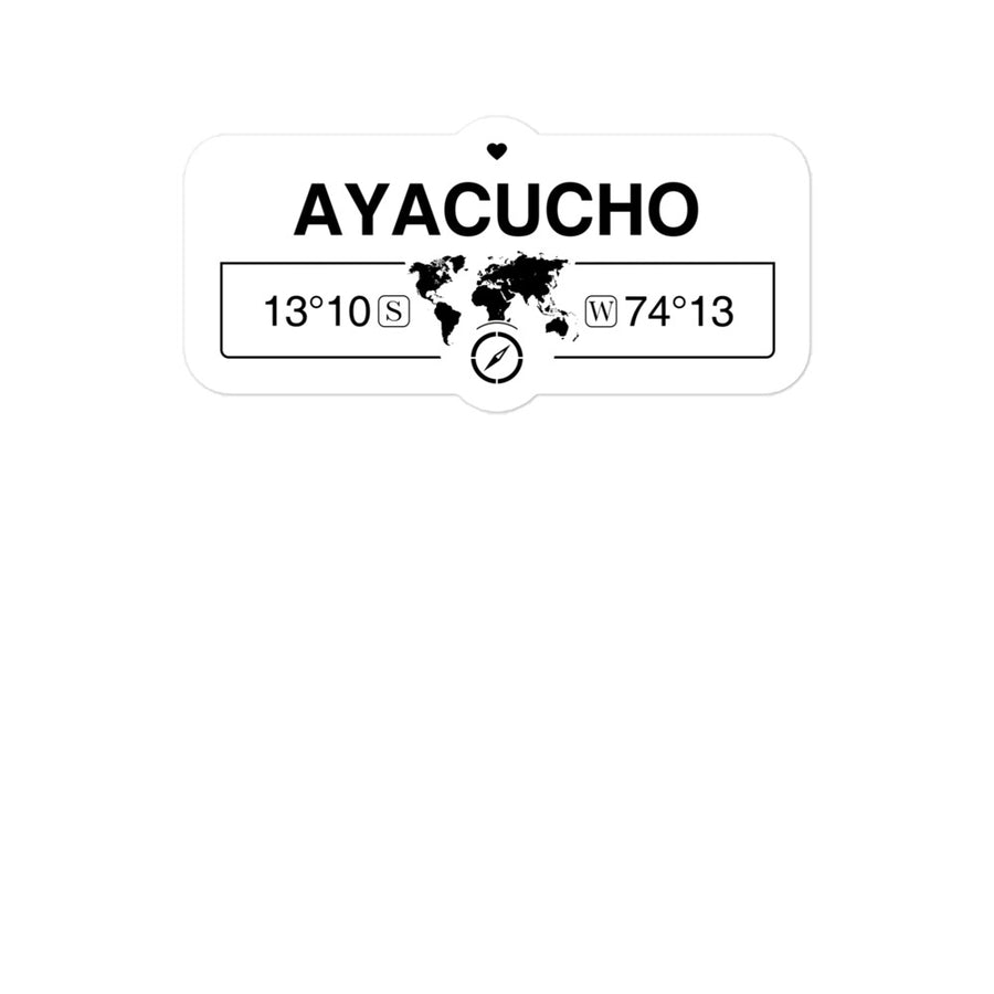 Ayacucho, Peru 2 x 5.5" Inch Stickers Gift with Map Coordinates #REF2748F6546