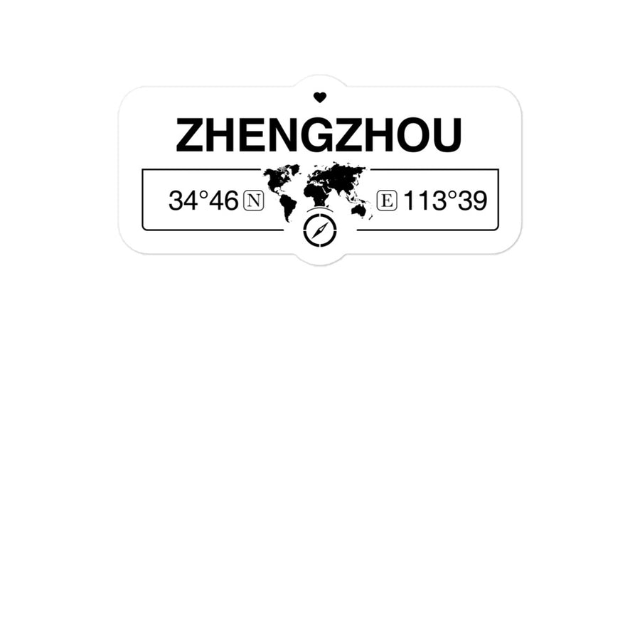 Zhengzhou, People's Republic of China 2 x 5.5" Inch Stickers Gift with Map Coordinates #REF2748F6546
