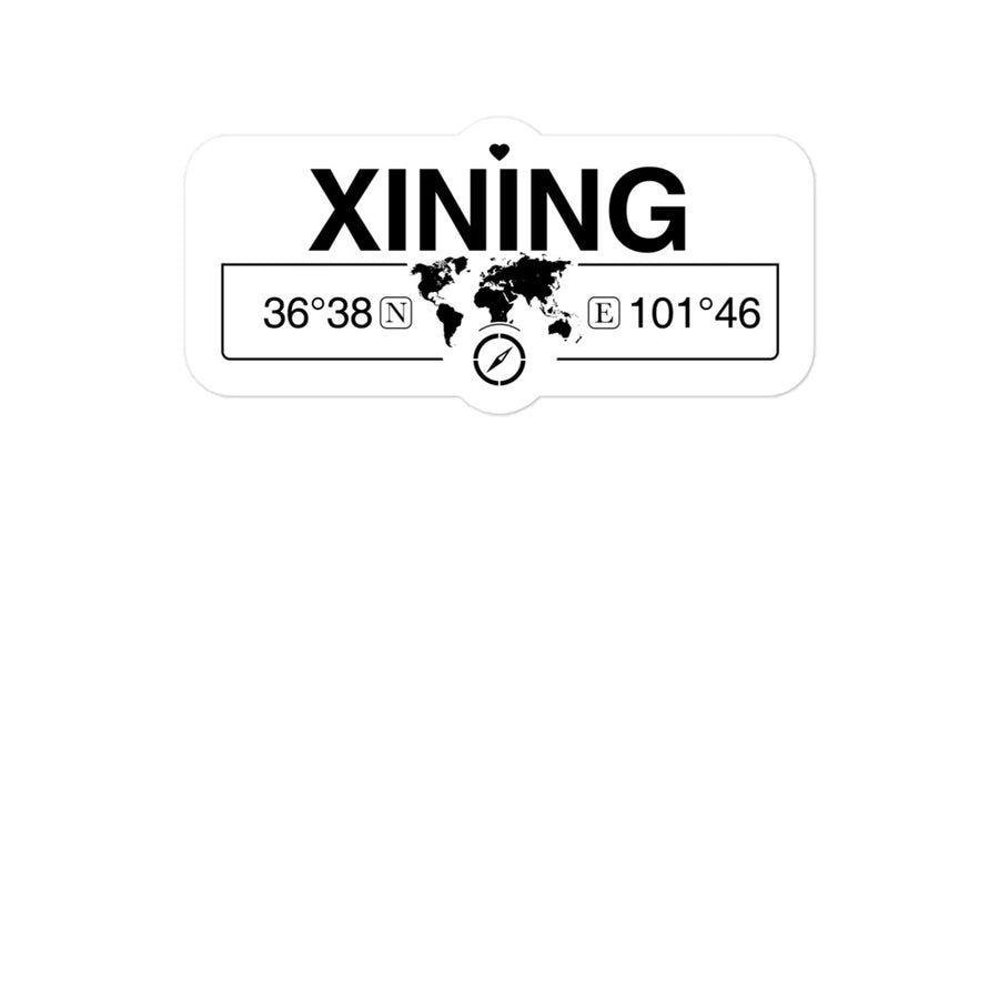 Xining, People's Republic of China 2 x 5.5" Inch Stickers Gift with Map Coordinates #REF2748F6546