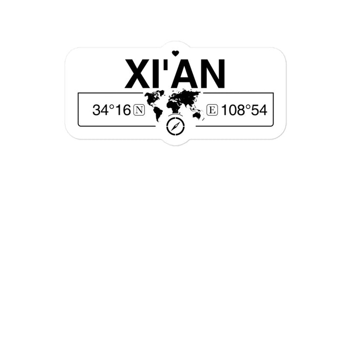Xi'an, People's Republic of China 2 x 5.5" Inch Stickers Gift with Map Coordinates #REF2748F6546