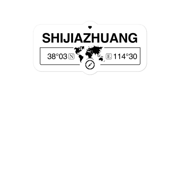 Shijiazhuang, People's Republic of China 2 x 5.5" Inch Stickers Gift with Map Coordinates #REF2748F6546