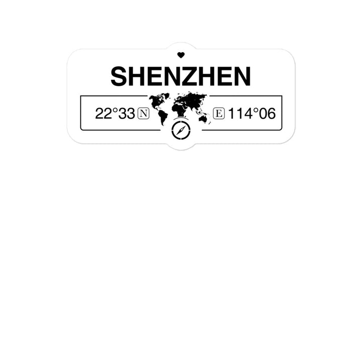 Shenzhen, People's Republic of China 2 x 5.5" Inch Stickers Gift with Map Coordinates #REF2748F6546