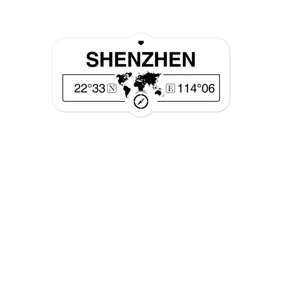 Shenzhen, People's Republic of China 2 x 5.5" Inch Stickers Gift with Map Coordinates #REF2748F6546