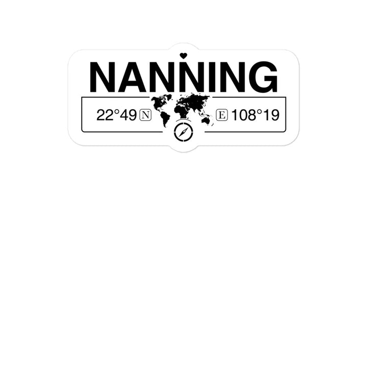 Nanning, People's Republic of China 2 x 5.5" Inch Stickers Gift with Map Coordinates #REF2748F6546