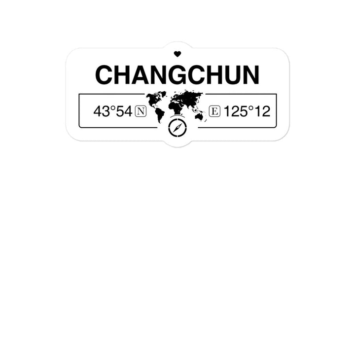Changchun, People's Republic of China 2 x 5.5" Inch Stickers Gift with Map Coordinates #REF2748F6546