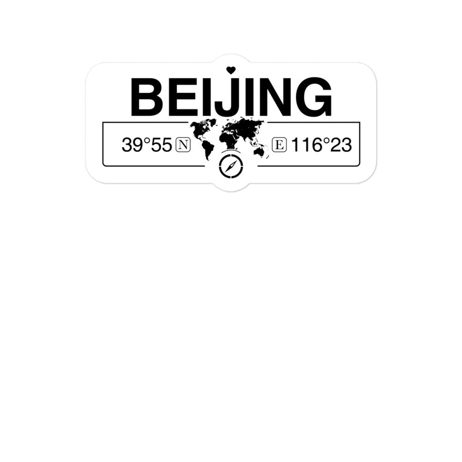 Beijing, People's Republic of China 2 x 5.5" Inch Stickers Gift with Map Coordinates #REF2748F6546