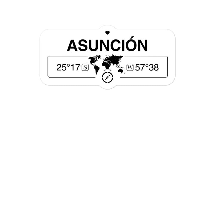 AsunciÃ³n, Paraguay 2 x 5.5" Inch Stickers Gift with Map Coordinates #REF2748F6546