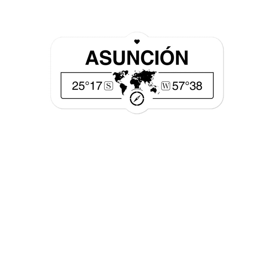 AsunciÃ³n, Paraguay 2 x 5.5" Inch Stickers Gift with Map Coordinates #REF2748F6546