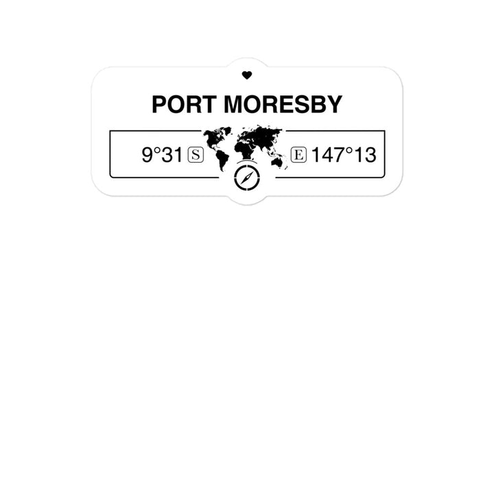 Port Moresby, Papua New Guinea 2 x 5.5" Inch Stickers Gift with Map Coordinates #REF2748F6546