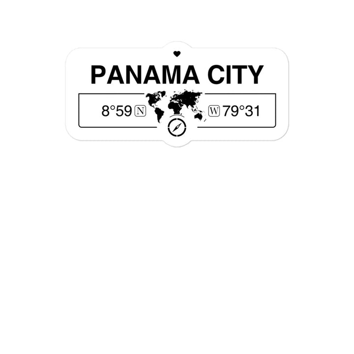Panama City, Panama 2 x 5.5" Inch Stickers Gift with Map Coordinates #REF2748F6546