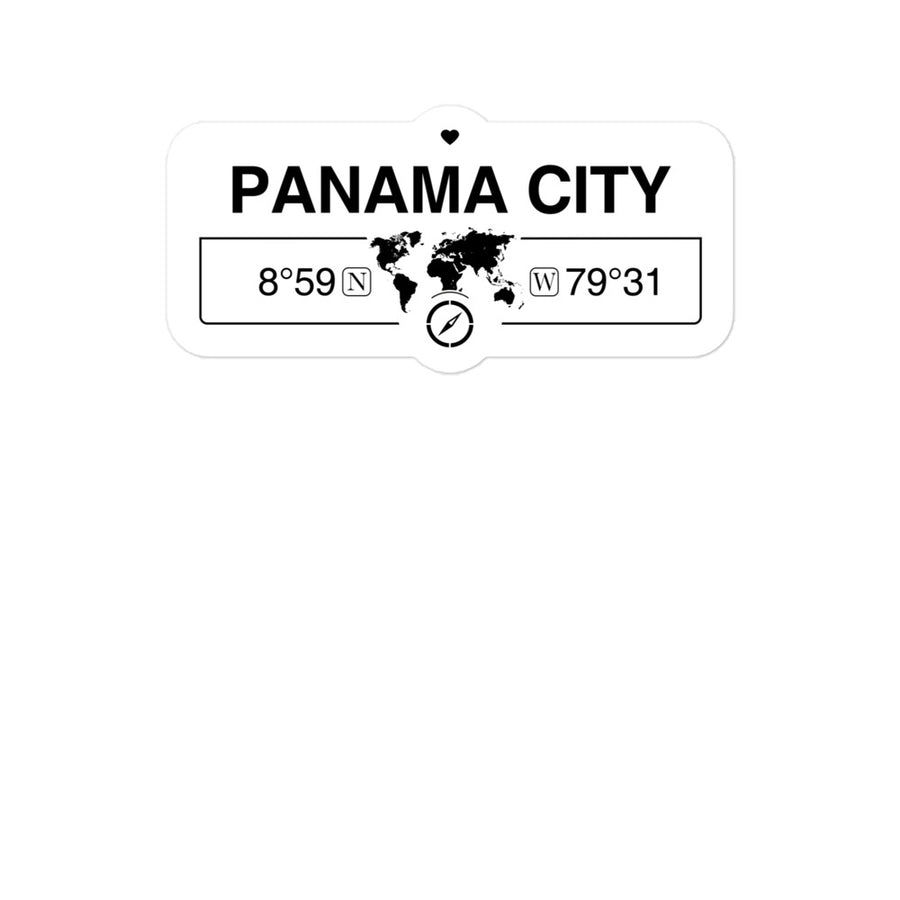 Panama City, Panama 2 x 5.5" Inch Stickers Gift with Map Coordinates #REF2748F6546