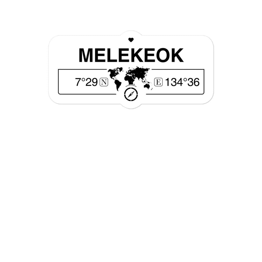 Melekeok, Palau 2 x 5.5" Inch Stickers Gift with Map Coordinates #REF2748F6546