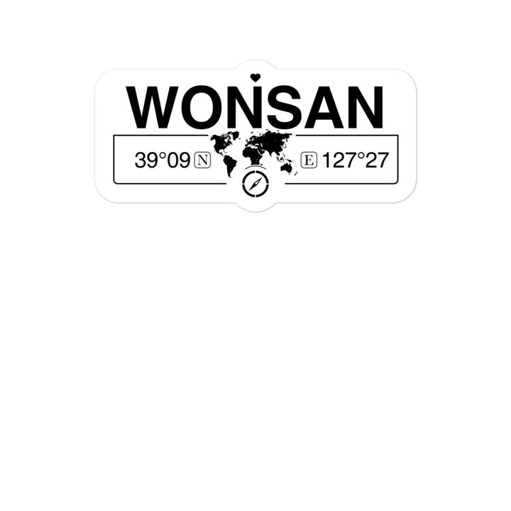 Wonsan, North Korea 2 x 5.5" Inch Stickers Gift with Map Coordinates #REF2748F6546