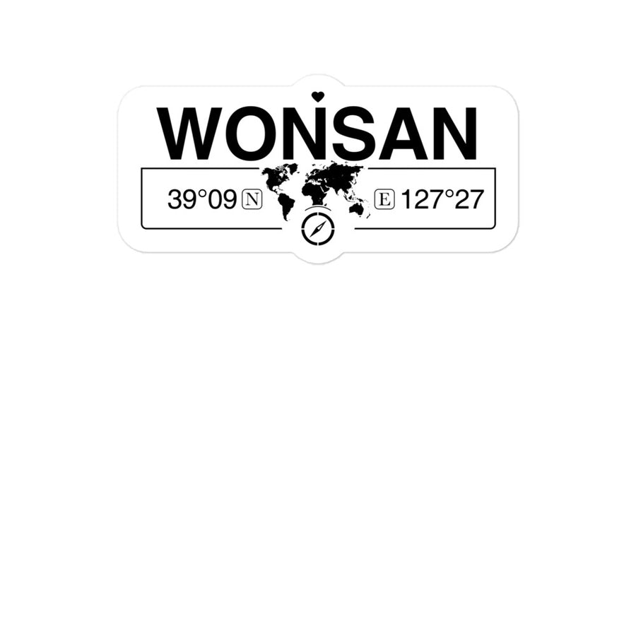 Wonsan, North Korea 2 x 5.5" Inch Stickers Gift with Map Coordinates #REF2748F6546