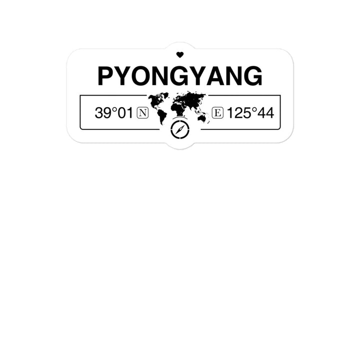 Pyongyang, North Korea 2 x 5.5" Inch Stickers Gift with Map Coordinates #REF2748F6546