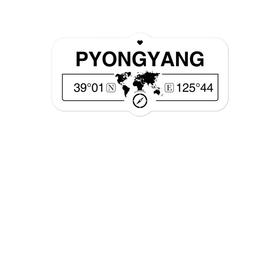 Pyongyang, North Korea 2 x 5.5" Inch Stickers Gift with Map Coordinates #REF2748F6546