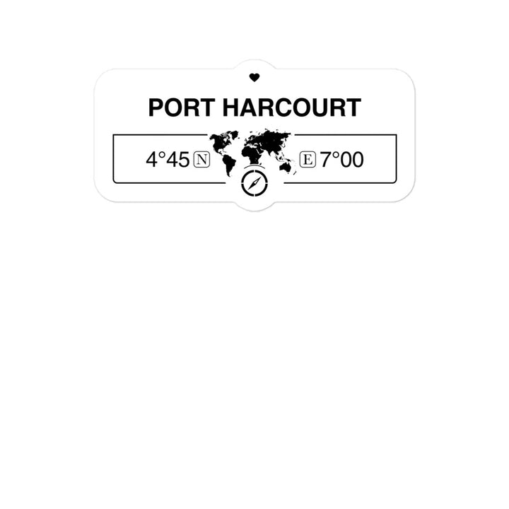 Port Harcourt, Nigeria 2 x 5.5" Inch Stickers Gift with Map Coordinates #REF2748F6546