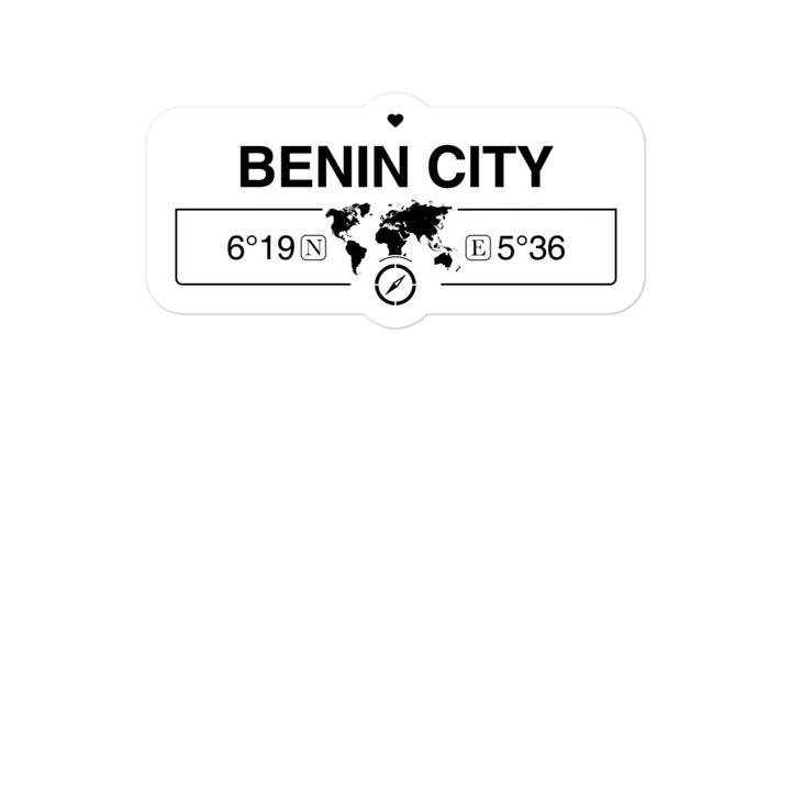 Benin City, Nigeria 2 x 5.5" Inch Stickers Gift with Map Coordinates #REF2748F6546