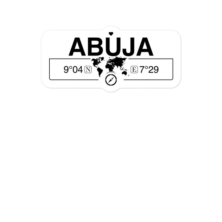 Abuja, Nigeria 2 x 5.5" Inch Stickers Gift with Map Coordinates #REF2748F6546
