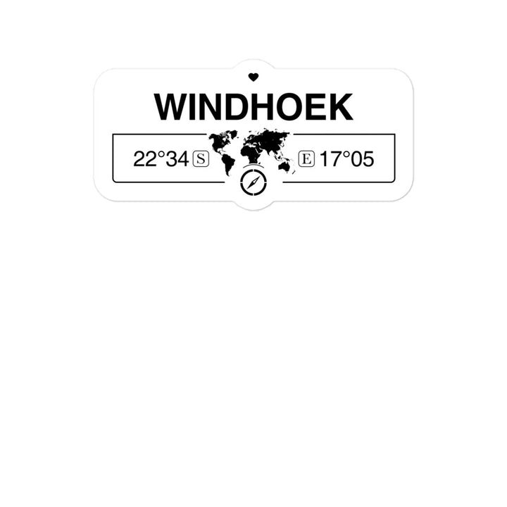 Windhoek, Namibia 2 x 5.5" Inch Stickers Gift with Map Coordinates #REF2748F6546