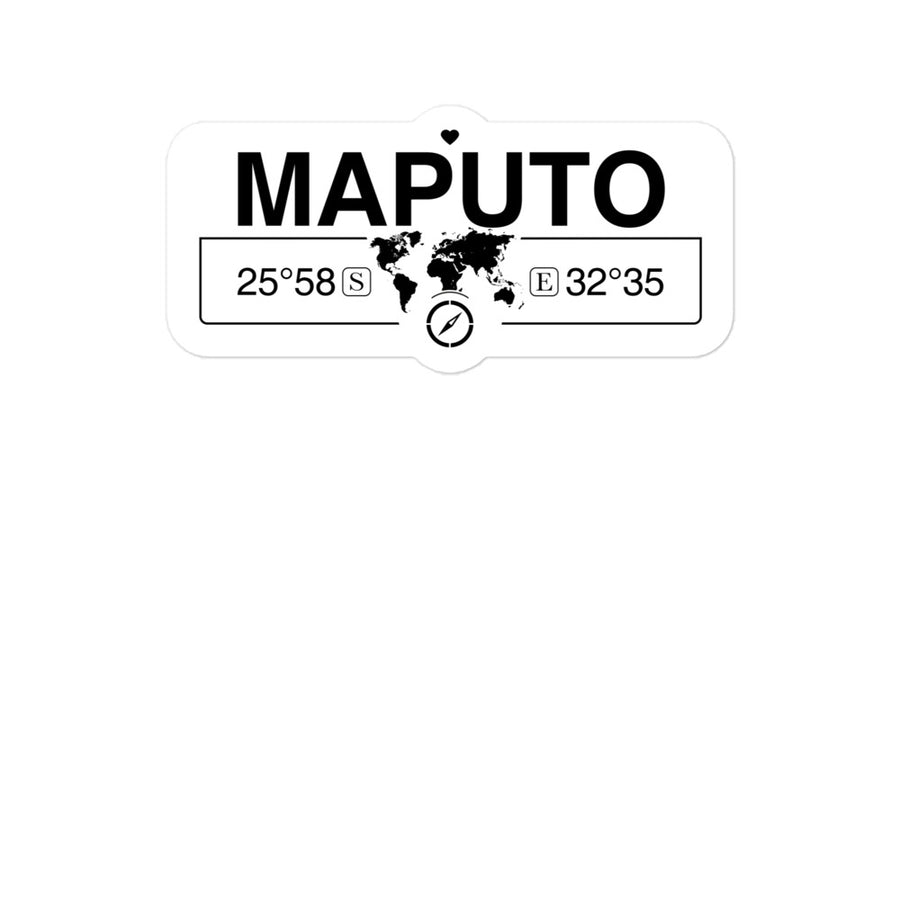 Maputo, Mozambique 2 x 5.5" Inch Stickers Gift with Map Coordinates #REF2748F6546