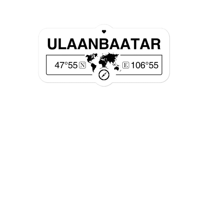 Ulaanbaatar, Mongolia 2 x 5.5" Inch Stickers Gift with Map Coordinates #REF2748F6546