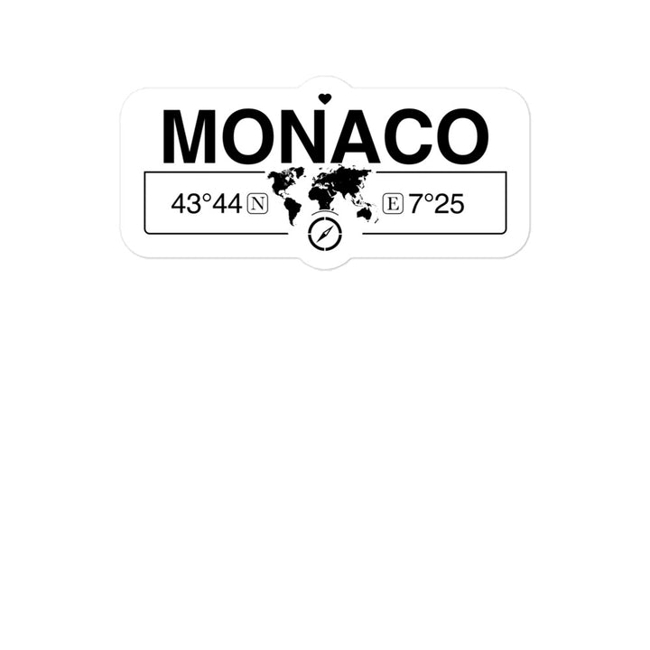 Monaco, Monaco 2 x 5.5" Inch Stickers Gift with Map Coordinates #REF2748F6546