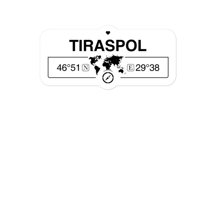 Tiraspol, Moldova 2 x 5.5" Inch Stickers Gift with Map Coordinates #REF2748F6546