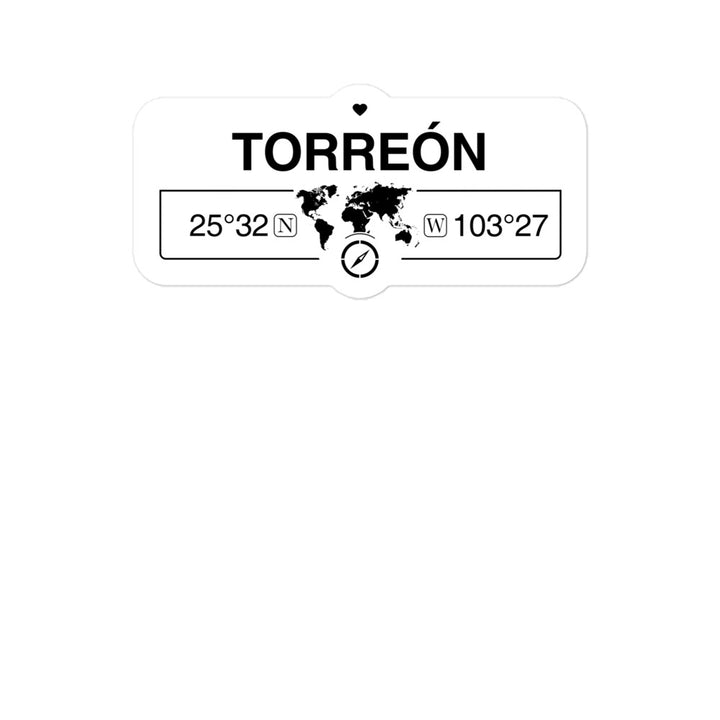 TorreÃ³n, Mexico 2 x 5.5" Inch Stickers Gift with Map Coordinates #REF2748F6546