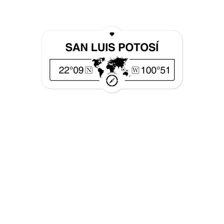San Luis PotosÃ­, Mexico 2 x 5.5" Inch Stickers Gift with Map Coordinates #REF2748F6546