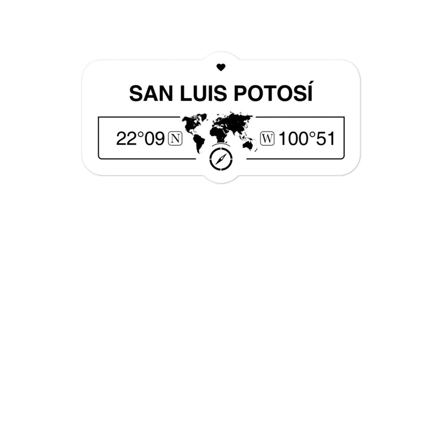 San Luis PotosÃ­, Mexico 2 x 5.5" Inch Stickers Gift with Map Coordinates #REF2748F6546