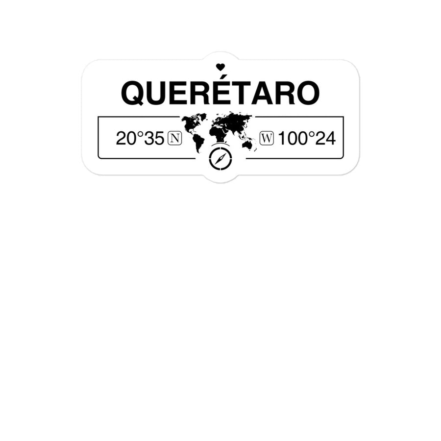 QuerÃ©taro, Mexico 2 x 5.5" Inch Stickers Gift with Map Coordinates #REF2748F6546