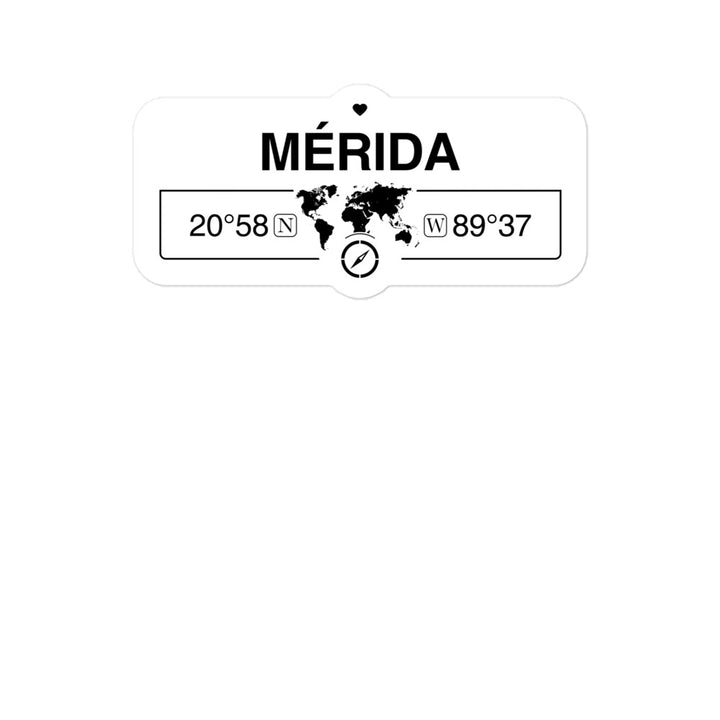 MÃ©rida, Mexico 2 x 5.5" Inch Stickers Gift with Map Coordinates #REF2748F6546
