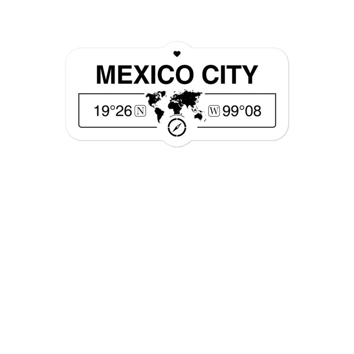 Mexico City, Mexico 2 x 5.5" Inch Stickers Gift with Map Coordinates #REF2748F6546