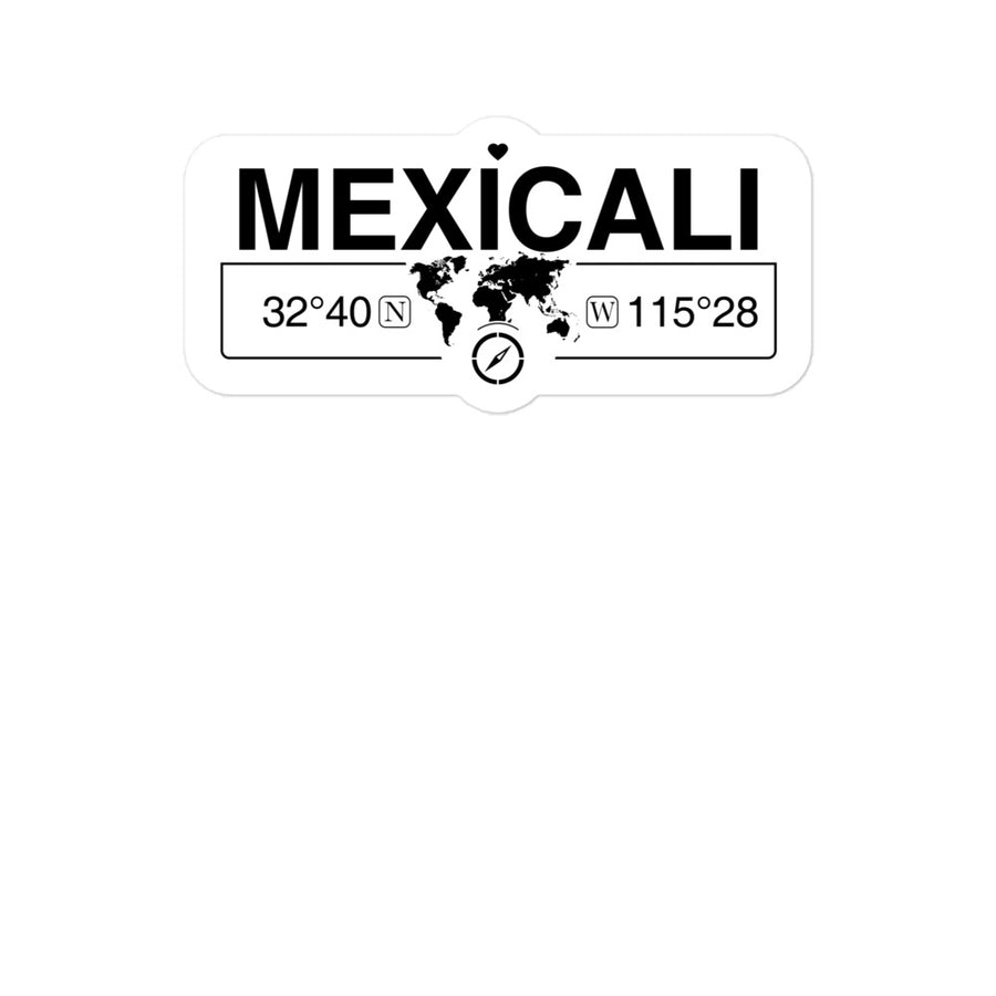 Mexicali, Mexico 2 x 5.5" Inch Stickers Gift with Map Coordinates #REF2748F6546